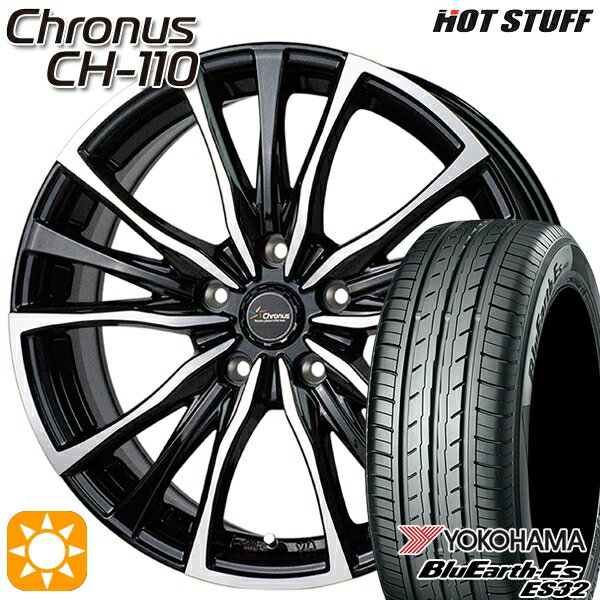 【取付対象】リーフ レヴォーグ 215/50R17 95V XL ヨコハマ ブルーアース ES32 HotStuff ホットスタッフ クロノス CH-110 17インチ 7.0J 5H114.3 サマータイヤホイールセット