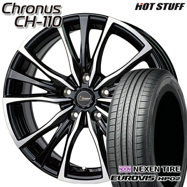【取付対象】185/65R15 ネクセン ロードストーン ユーロビズ HP02 HotStuff ホットスタッフ クロノス CH-110 15インチ 6.0J 5H114.3 サマータイヤホイールセット