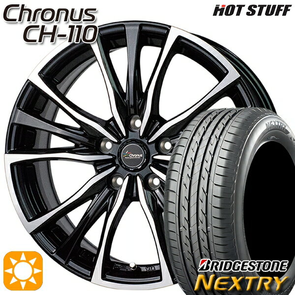 【取付対象】リーフ ノア 205/55R16 91V ブリヂストン ネクストリー HotStuff ホットスタッフ クロノス CH-110 16インチ 6.5J 5H114.3 サマータイヤホイールセット