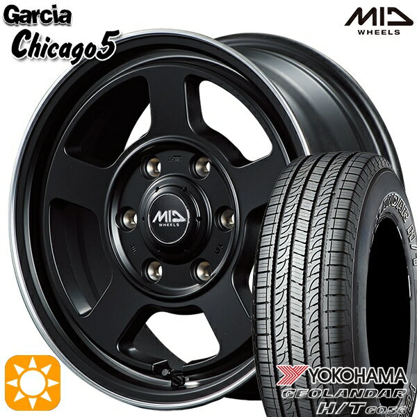 【取付対象】195/80R15 107/105L ヨコハマ ジオランダー H/T G056 MID ガルシアシカゴ5 SGBK/ヴァーレイフランジポリッシュ 15インチ 6.0J 6H139.7 サマータイヤホイールセット