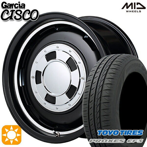 【取付対象】ハスラー フレア 165/65R14 79H トーヨー プロクセス CF3 MID ガルシアシスコ セミグロスブラック 14インチ 4.5J 4H100 サマータイヤホイールセット