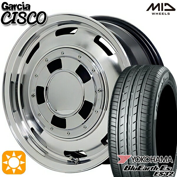 【取付対象】165/65R14 79S ヨコハマ ブルーアース ES32 MID ガルシアシスコ メタリックグレーポリッシュ 14インチ 4.5J 4H100 サマータイヤホイールセット