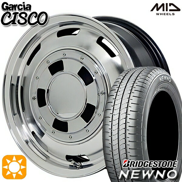 【取付対象】165/55R15 75V ブリヂストン ニューノ MID ガルシアシスコ メタリックグレーポリッシュ 15インチ 4.5J 4H100 サマータイヤホイールセット
