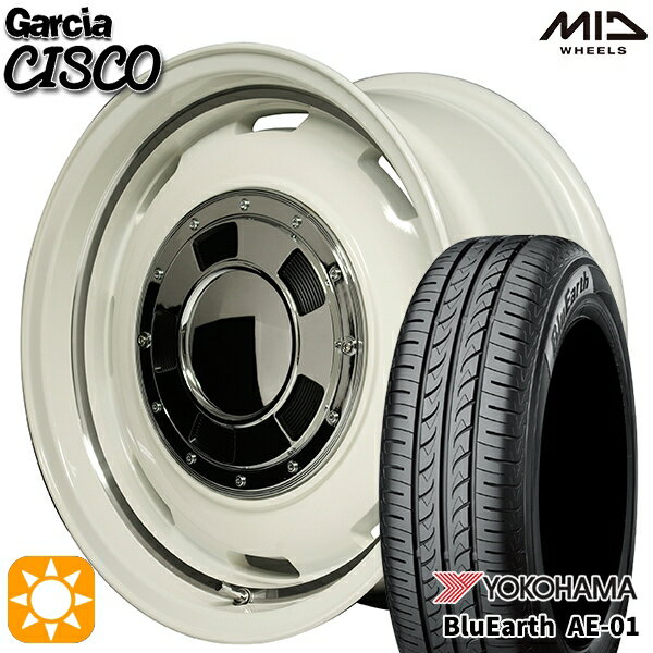 【取付対象】タフト 165/65R15 81S ヨコハマ ブルーアース AE01 MID ガルシアシスコ ホワイト 15インチ 4.5J 4H100 サマータイヤホイールセット