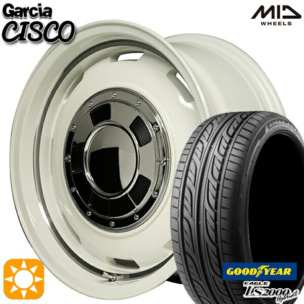 N-BOX ウェイク 165/55R15 75V グッドイヤー LS2000 ハイブリッド2 MID ガルシアシスコ ホワイト 15インチ 4.5J 4H100 サマータイヤホイールセット