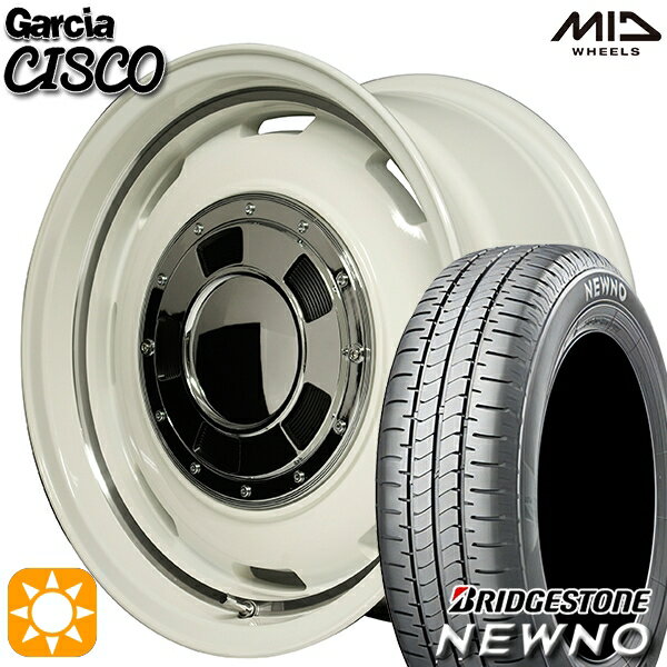 【取付対象】165/65R15 81S ブリヂストン ニューノ MID ガルシアシスコ ホワイト 15インチ 4.5J 4H100 サマータイヤホイールセット