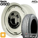 【取付対象】165/65R15 81S ブリヂストン ニューノ MID ガルシアシスコ ホワイト 15インチ 4.5J 4H100 サマータイヤホイールセット