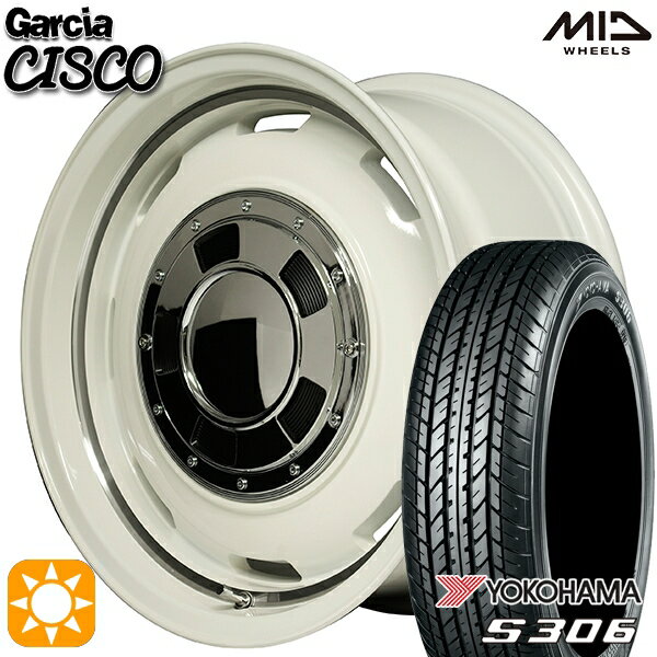 【取付対象】N-BOX 155/65R14 75S ヨコハマ S306 MID ガルシアシスコ ホワイト 14インチ 4.5J 4H100 サマータイヤホイールセット