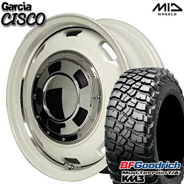 【取付対象】LT225/75R16 115/112Q RBL BFグッドリッチ マッドテレーン T/A KM3 MID ガルシアシスコ ホワイト 16インチ 5.5J 5H139.7 サマータイヤホイールセット