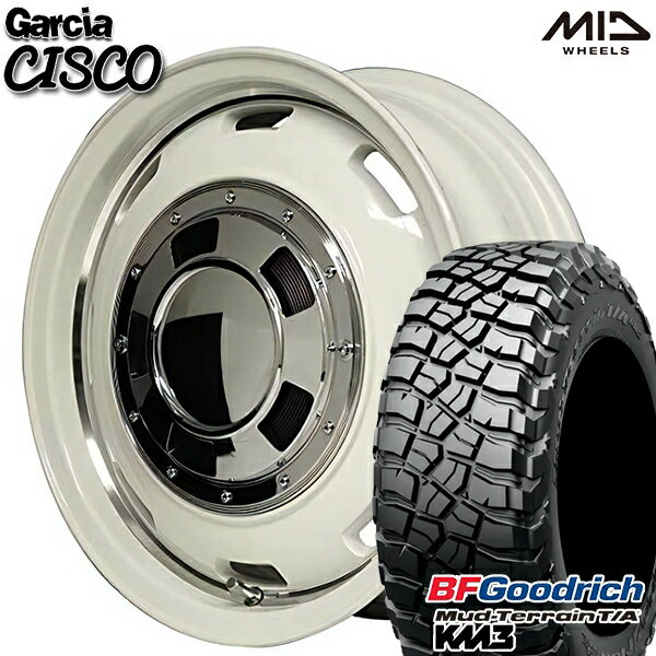 【取付対象】LT225/75R16 115/112Q RBL BFグッドリッチ マッドテレーン T/A KM3 MID ガルシアシスコ ホワイト 16インチ 6.0J 5H139.7 サマータイヤホイールセット