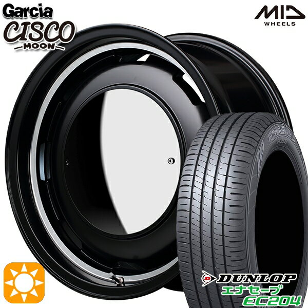 【取付対象】エブリィワゴン 165/60R14 75H ダンロップ エナセーブ EC204 MID ガルシアシスコムーン セミグロスブラック 14インチ 4.5J 4H100 サマータイヤホイールセット