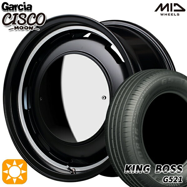 【取付対象】165/60R14 75H キングボス G521 MID ガルシアシスコムーン セミグロスブラック 14インチ 4.5J 4H100 サマータイヤホイールセット