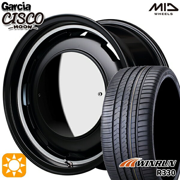 【取付対象】165/50R15 76V XL ウィンラン R330 MID ガルシアシスコムーン セミグロスブラック 15インチ 4.5J 4H100 サマータイヤホイールセット