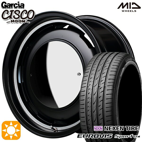 【取付対象】165/60R14 75H ロードストーン ユーロビズ Sport 04 MID ガルシアシスコムーン セミグロスブラック 14インチ 4.5J 4H100 サマータイヤホイールセット