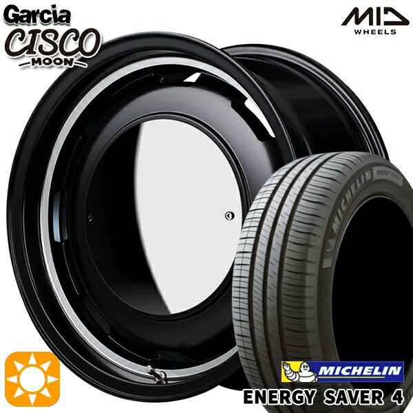 【取付対象】165/55R14 72V ミシュラン エナジーセイバー4 MID ガルシアシスコムーン セミグロスブラック 14インチ 4.5J 4H100 サマータイヤホイールセット