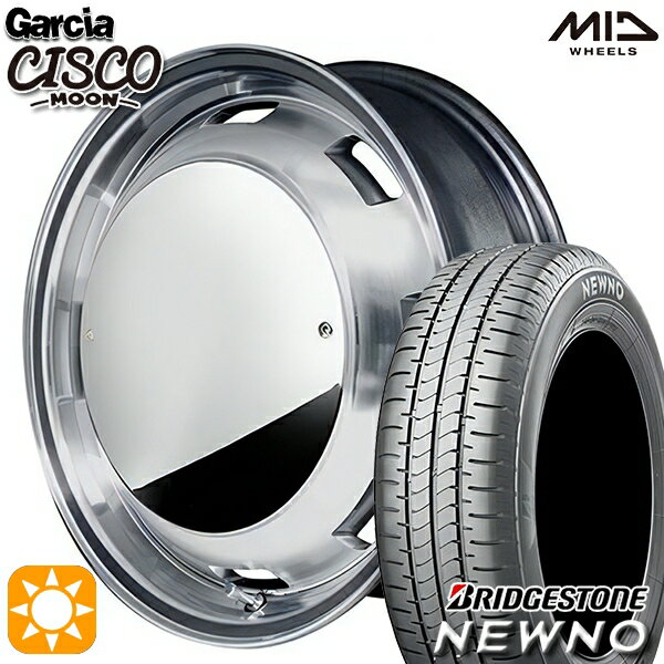 【取付対象】165/55R14 72V ブリヂストン ニューノ MID ガルシアシスコムーン メタリックグレーポリッシュ 14インチ 4.5J 4H100 サマータイヤホイールセット