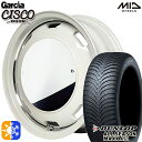 165/65R14 79H ダンロップ ALL SEASON MAXX AS1 MID ガルシアシスコムーン オールドイングリッシュホワイトリムヴァーレイポリッシュ 14インチ 4.5J 4H100 オールシーズンタイヤホイールセット