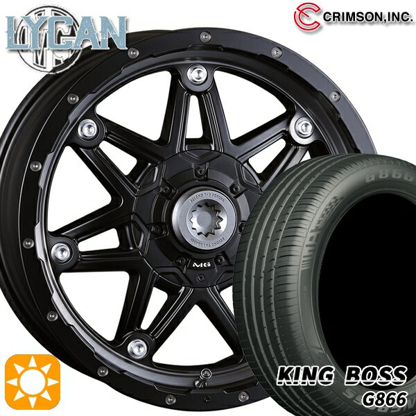 【取付対象】215/45R17 91W XL キングボス G866 クリムソン MG ライカン マットブラッククリア 17インチ 7.0J 10H114.3/127 サマータイヤホイールセット