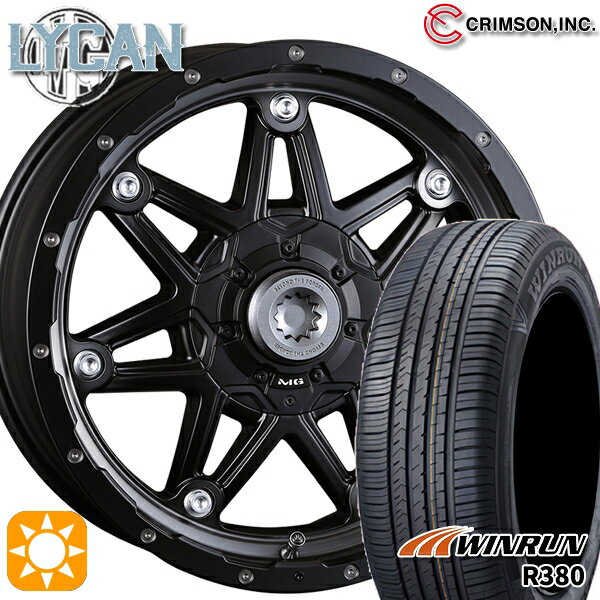 【取付対象】215/65R16 98H ウィンラン R380 クリムソン MG ライカン マットブラッククリア 16インチ 7.0J 10H108/114.3 サマータイヤホイールセット