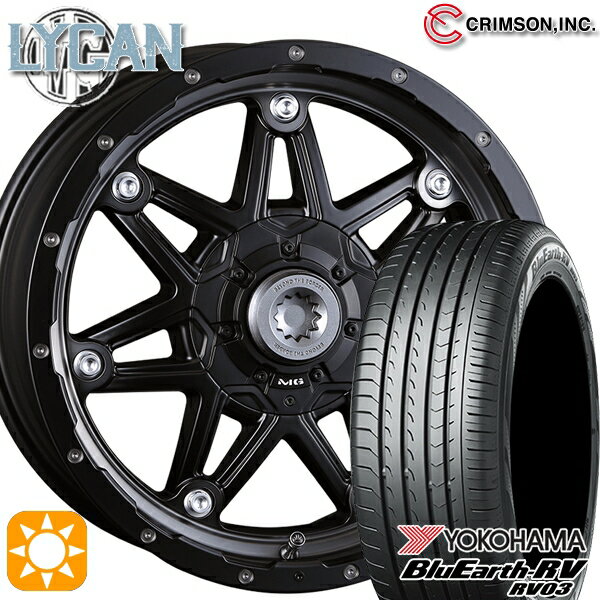 【取付対象】215/45R17 91W XL ヨコハマ ブルーアース RV03 クリムソン MG ライカン マットブラッククリア 17インチ 7.0J 10H114.3/127 サマータイヤホイールセット