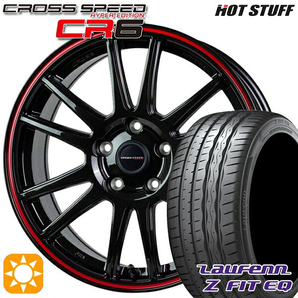 【取付対象】マークX スカイライン 225/45R18 95Y XL ラウフェン Z FIT EQ LK03 HotStuff ホットスタッフ クロススピード CR6 グロスガンメタレッドライン 18インチ 8.0J 5H114.3 サマータイヤホイールセット
