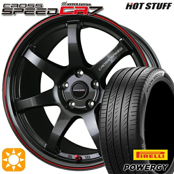 【取付対象】レガシィアウトバック 215/55R17 98W XL ピレリ パワジー HotStuff ホットスタッフ クロススピード CR7 GGM&R 17インチ 7.0J 5H100 サマータイヤホイールセット