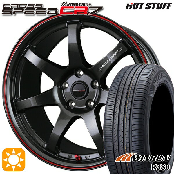 【取付対象】C-HR カローラクロス 215/60R17 96V ウィンラン R380 HotStuff ホットスタッフ クロススピード CR7 GGM&R 17インチ 7.0J 5H114.3 サマータイヤホイールセット