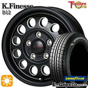 フラッシュクーポン対象★エスクァイア セレナ 195/65R15 91H グッドイヤー エフィシェントグリップ エコ EG01 トレジャーワン ケイフィネス D12 ブラック/ミーリング 15インチ 6.0J 5H114.3 サマータイヤホイールセット