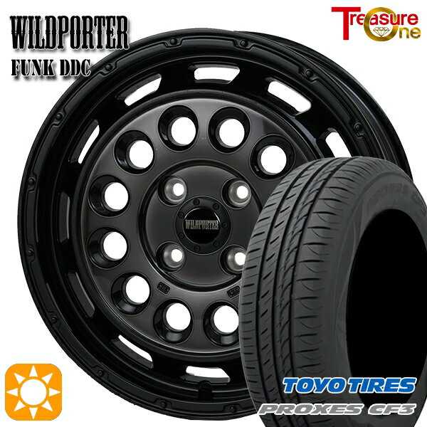 【取付対象】165/60R14 75H トーヨー プロクセス CF3 トレジャーワン ワイルドポーターファンク DDC BP/BC 14インチ 4.5J 4H100 サマータイヤホイールセット