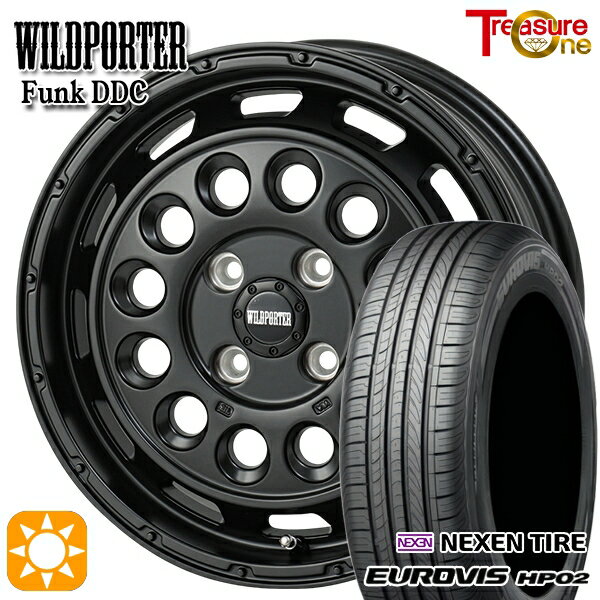 【取付対象】155/65R14 ネクセン ロードストーン ユーロビズ HP02 トレジャーワン ワイルドポーター ファンク DDC MBK 14インチ 4.5J 4H100 サマータイヤホイールセット