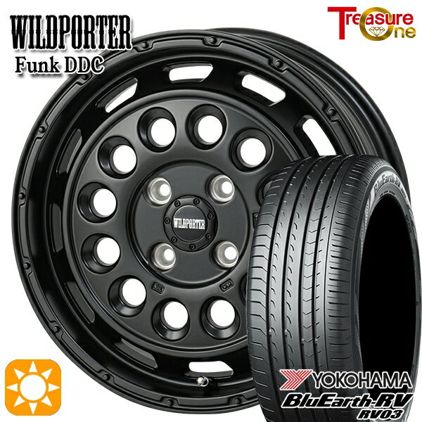 【取付対象】エブリィワゴン 165/60R14 75H ヨコハマ ブルーアース RV03 トレジャーワン ワイルドポーター ファンク DDC MBK 14インチ 4.5J 4H100 サマータイヤホイールセット