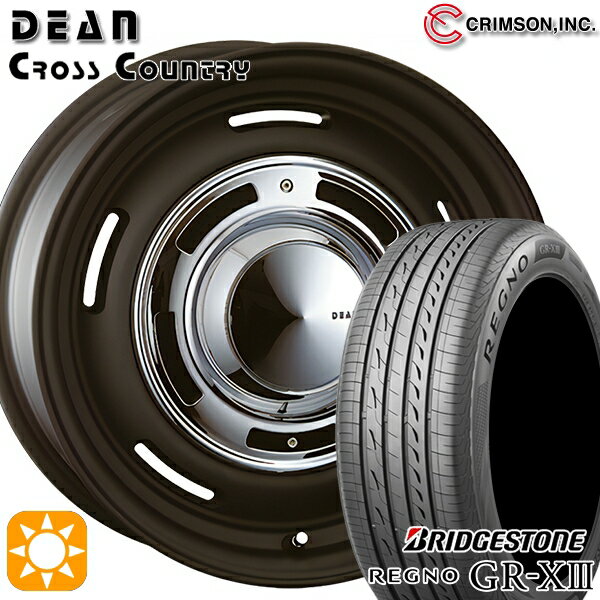 【取付対象】リーフ レヴォーグ 215/50R17 95V XL ブリヂストン レグノ GR-X3 クリムソン ディーン クロスカントリー マットブラック 17インチ 7.0J 5H114.3 サマータイヤホイールセット