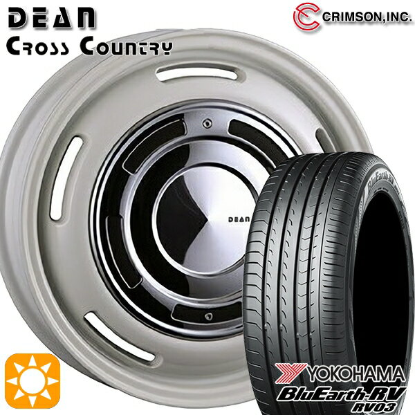 【取付対象】エブリィワゴン 165/60R14 75H ヨコハマ ブルーアース RV03 クリムソン ディーン クロスカントリー ホワイト 14インチ 4.5J 4H100 サマータイヤホイールセット