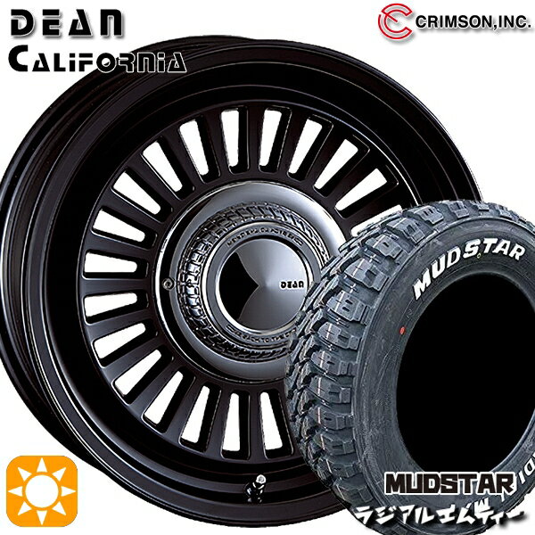 【取付対象】215/65R16 109/107R マッドスター ラジアル M/T ホワイトレター クリムソン ディーン カリフォルニア マットブラック 16インチ 6.5J 6H139.7 サマータイヤホイールセット