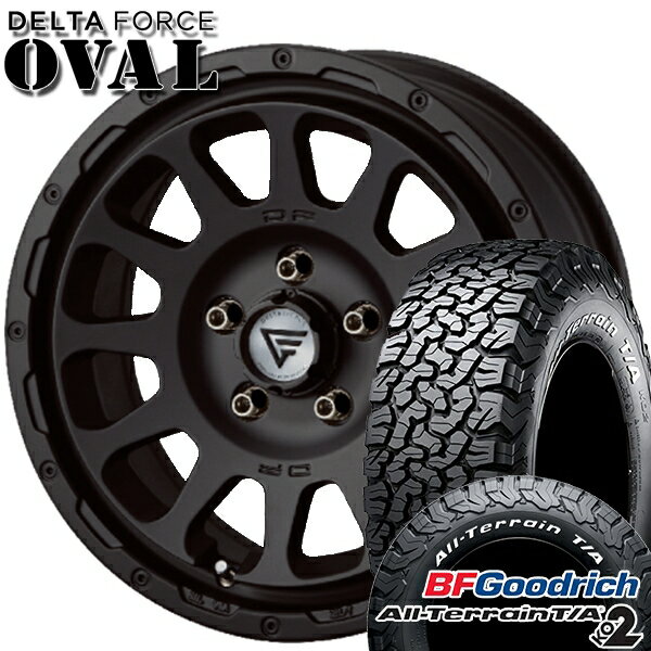 【取付対象】JEEPラングラー 245/75R17 121/118S RWL BFグッドリッチ オールテレーン T/A KO2 デルタフォース オーバル マットブラック 17インチ 8.0J 5H127 サマータイヤホイールセット