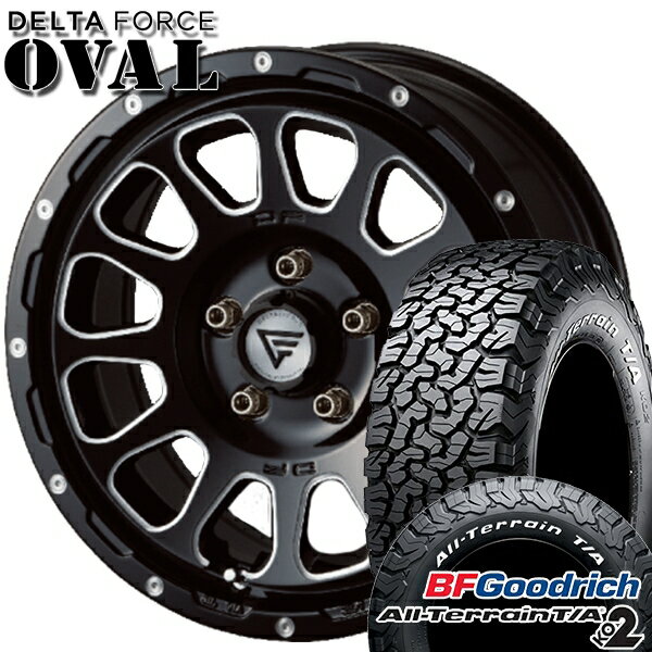 【取付対象】LT235/70R16 104/201S RWL BFグッドリッチ オールテレーン T/A KO2 デルタフォース オーバル ブラックマシニング 16インチ 7.0J 5H114.3 サマータイヤホイールセット