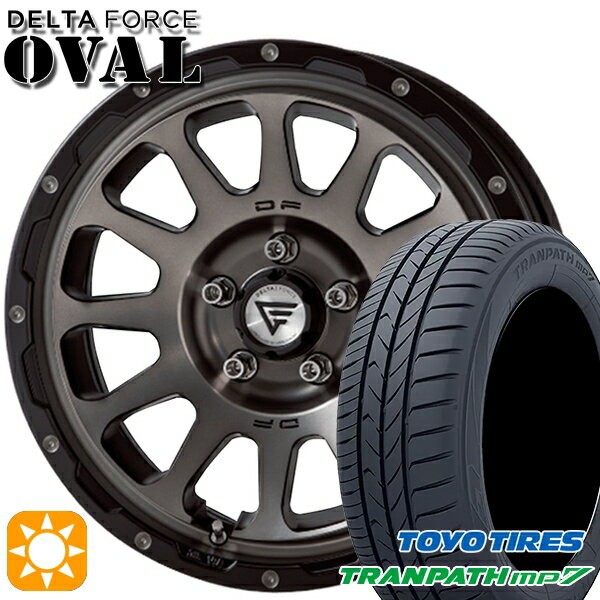 【取付対象】215/60R16 95H トーヨー トランパス mp7 デルタフォース オーバル マットスモークポリッシュ 16インチ 7.0J 5H114.3 サマータイヤホイールセット