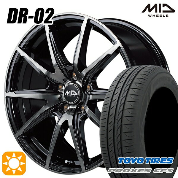 【取付対象】エスティマ ヤリスクロス 215/60R16 95H トーヨー プロクセス CF3 MID シュナイダー DR02 ブラックポリッシュ＋ブラッククリア 16インチ 6.5J 5H114.3 サマータイヤホイールセット