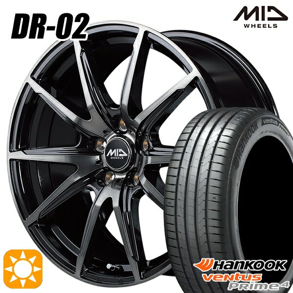【取付対象】205/50R17 93W XL ハンコック veNtus PRime4 K135 MID シュナイダー DR02 ブラックポリッシュ＋ブラッククリア 17インチ 7.0J 5H114.3 サマータイヤホイールセット