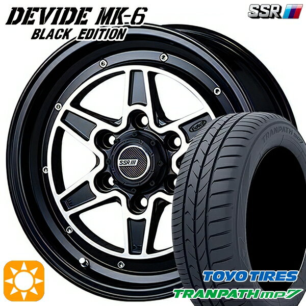 【取付対象】215/60R17 96H トーヨー トランパス mp7 SSR ディバイド MK-6 ブラックエディション フラットブラックポリッシュ 17インチ 6.5J 6H139.7 サマータイヤホイールセット