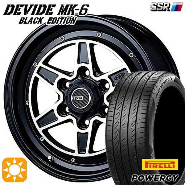 【取付対象】215/60R17 96V ピレリ パワジー SSR ディバイド MK-6 ブラックエディション フラットブラックポリッシュ 17インチ 6.5J 6H139.7 サマータイヤホイールセット