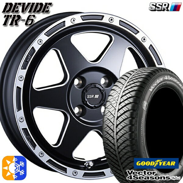 165/50R15 73H グッドイヤー ベクター フォーシーズンズ SSR ディバイド TR6 フラットブラックポリッシュ 15インチ 4.5J 4H100 オールシーズンタイヤホイールセット