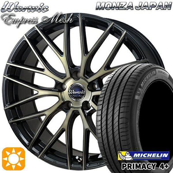 【取付対象】アウトランダー デリカD5 225/55R18 98V ミシュラン プライマシー4プラス モンツァ ワーウィック エンプレスメッシュ ブラッククリア/ポリッシュ 18インチ 7.0J 5H114.3 サマータイヤホイールセット