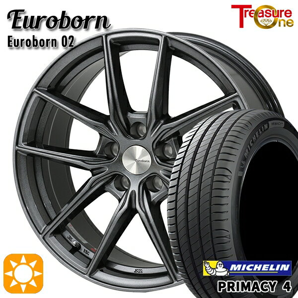 BMW (F30/F31) 205/60R16 96W XL ミシュラン プライマシー4 トレジャーワン ユーロボーン 02 ガンメタリックブラック 16インチ 6.5J 5H120 サマータイヤホイールセット
