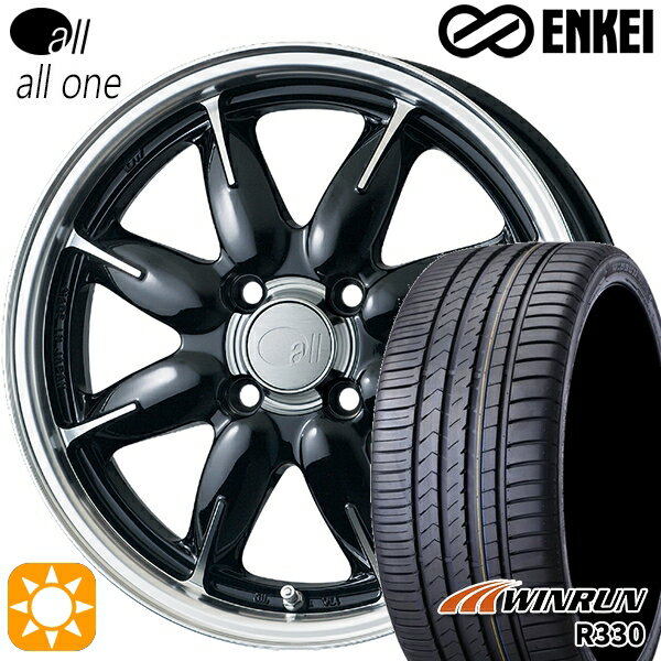 【取付対象】165/50R15 76V XL ウィンラン R330 ENKEI オール オールワン マシニングブラック 15インチ 5.0J 4H100 サマータイヤホイールセット