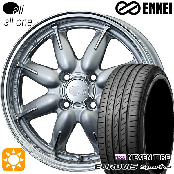 【取付対象】165/60R14 75H ロードストーン ユーロビズ Sport 04 ENKEI オール オールワン マシニングシルバー 14インチ 5.0J 4H100 サマータイヤホイールセット