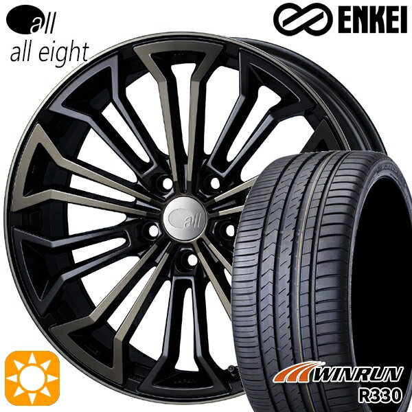 【取付対象】セレナ 215/40R18 89W XL ウィンラン R330 ENKEI オール オールエイト ブラッククリア 18インチ 7.5J 5H114.3 サマータイヤホイールセット