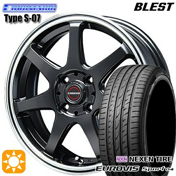 【取付対象】165/60R14 75H ロードストーン ユーロビズ Sport 04 BLEST ユーロマジック タイプS-07 セミグロスブラック 14インチ 4.5J 4H100 サマータイヤホイールセット