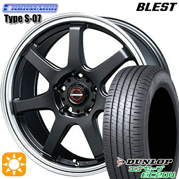 【取付対象】195/65R15 91V ダンロップ エナセーブ EC204 BLEST ユーロマジック タイプS-07 セミグロスブラック 15インチ 6.0J 5H114.3 サマータイヤホイールセット