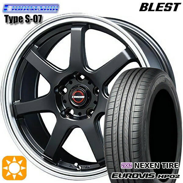 【取付対象】195/65R15 ネクセン ロードストーン ユーロビズ HP02 BLEST ユーロマジック タイプS-07 セミグロスブラック 15インチ 6.0J 5H114.3 サマータイヤホイールセット